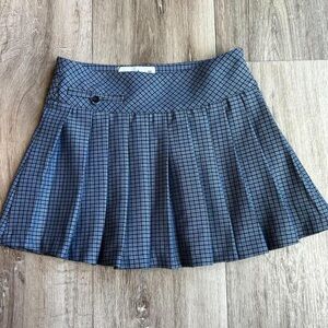Zara Blue and Black Plaid Skirt